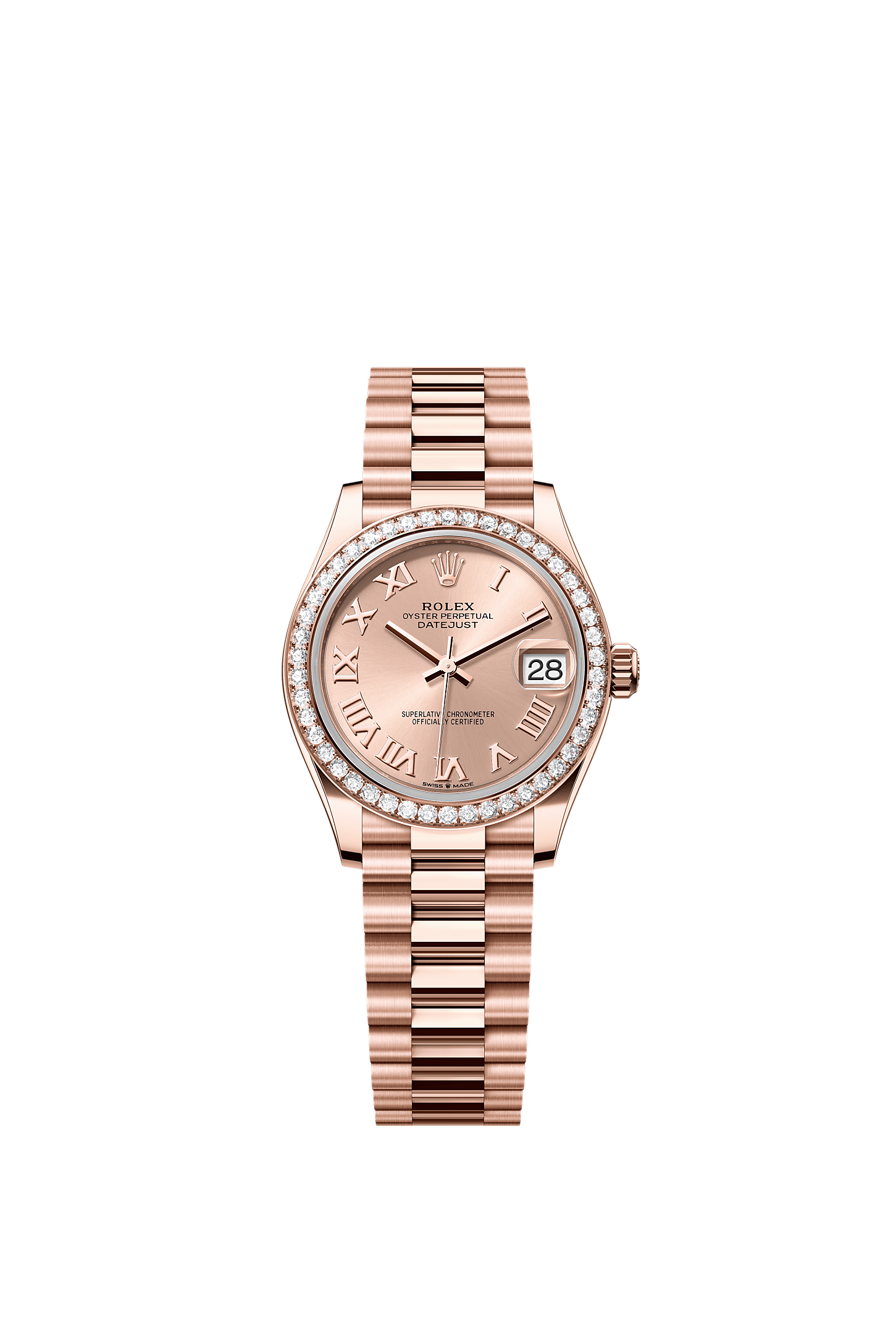 Datejust 31 Oyster Chronometer Watch 31mm 18ct Everose Gold Rosé-Colour Dial