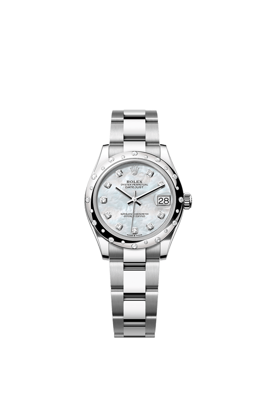 Datejust 31 Oyster Perpetual Chronometer Watch 31mm Oystersteel White Gold White Mother-Of-Pearl Diamond Dial Oyster Bracelet