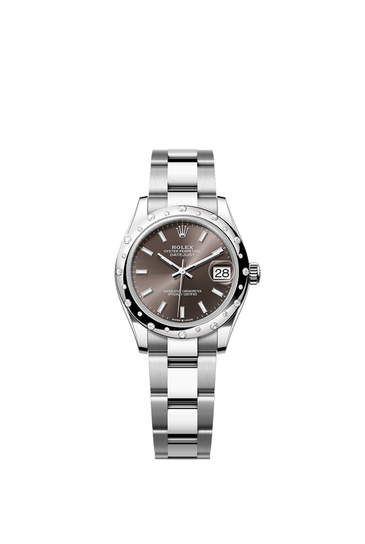 Datejust 31 Oystersteel White Gold Dark Grey Diamond Dial Jubilee Bracelet 31mm Self-Winding Watch