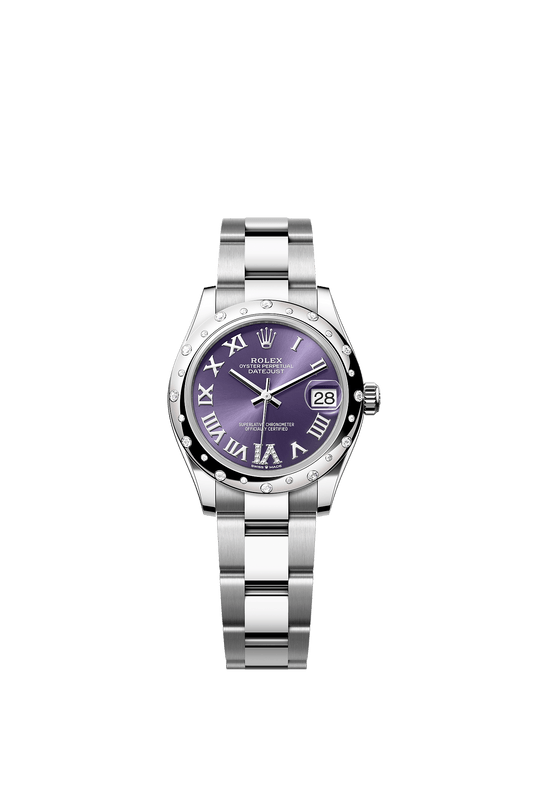 Datejust 31 Oystersteel White Gold Aubergine Diamond Dial Oyster Bracelet 31mm Self-Winding Watch