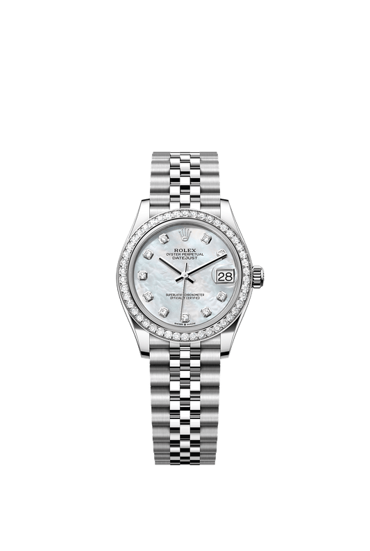 Datejust 31 Oystersteel White Gold White Mother-Of-Pearl Diamond Dial Diamond Bezel Jubilee Bracelet 31mm Self-Winding Watch