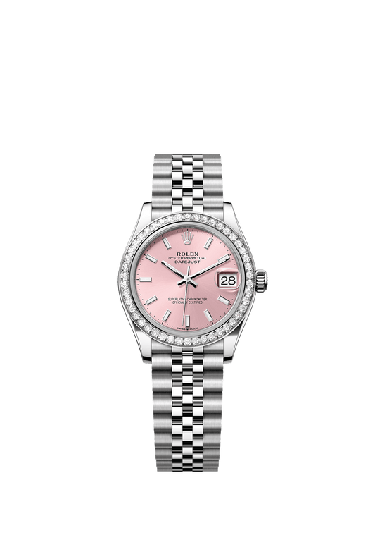 Datejust 31 Oystersteel White Gold Pink Sunray Diamond Dial Jubilee Bracelet 31mm Self-Winding Watch