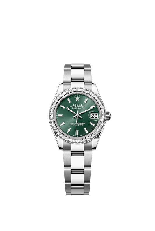 Datejust 31 Oyster Perpetual Chronometer Watch 31mm Oystersteel White Gold Mint Green Diamond Dial Oyster Bracelet