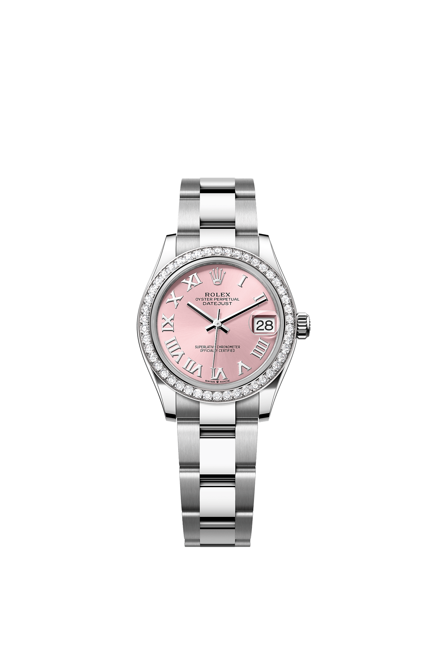Datejust 31 Oyster Perpetual Chronometer Watch 31mm Oystersteel White Gold Pink Diamond Dial Jubilee Bracelet