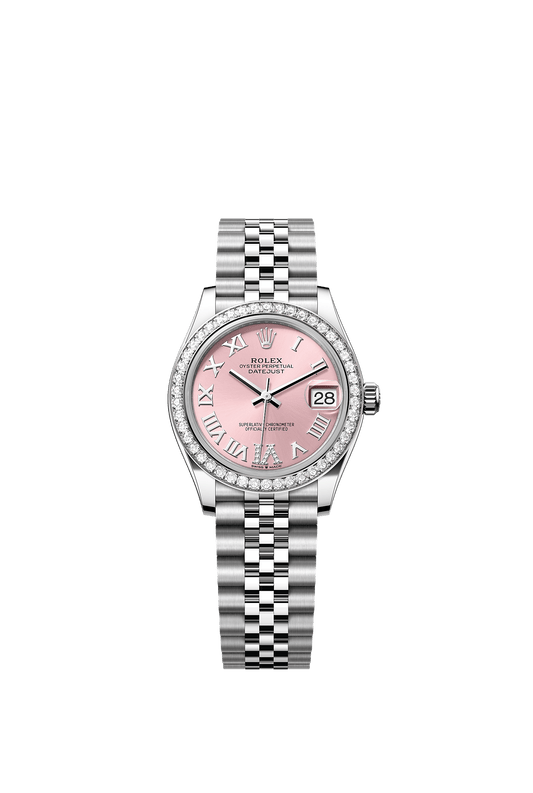 Datejust 31 Oystersteel White Gold Pink Diamond Dial Diamond-Set Bezel Jubilee Bracelet 31mm Self-Winding Watch