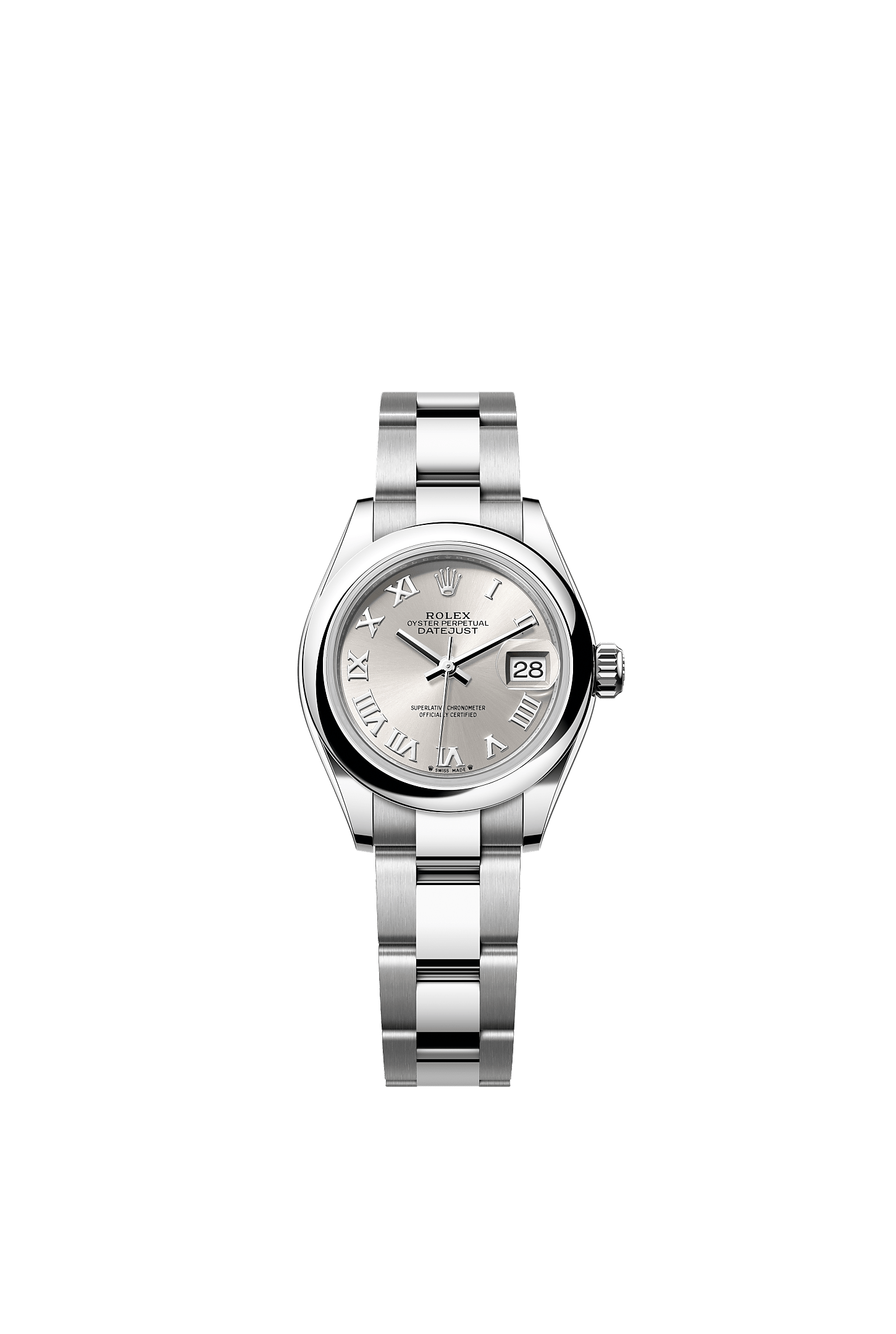 Lady-Datejust 28 Oystersteel Silver Dial Oyster Bracelet 28mm Self-Winding Watch