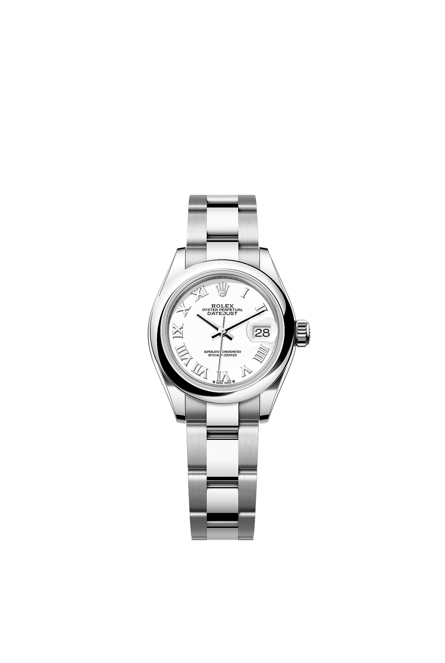 Lady-Datejust 28 Oystersteel White Dial Oyster Bracelet 28mm Self-Winding Watch