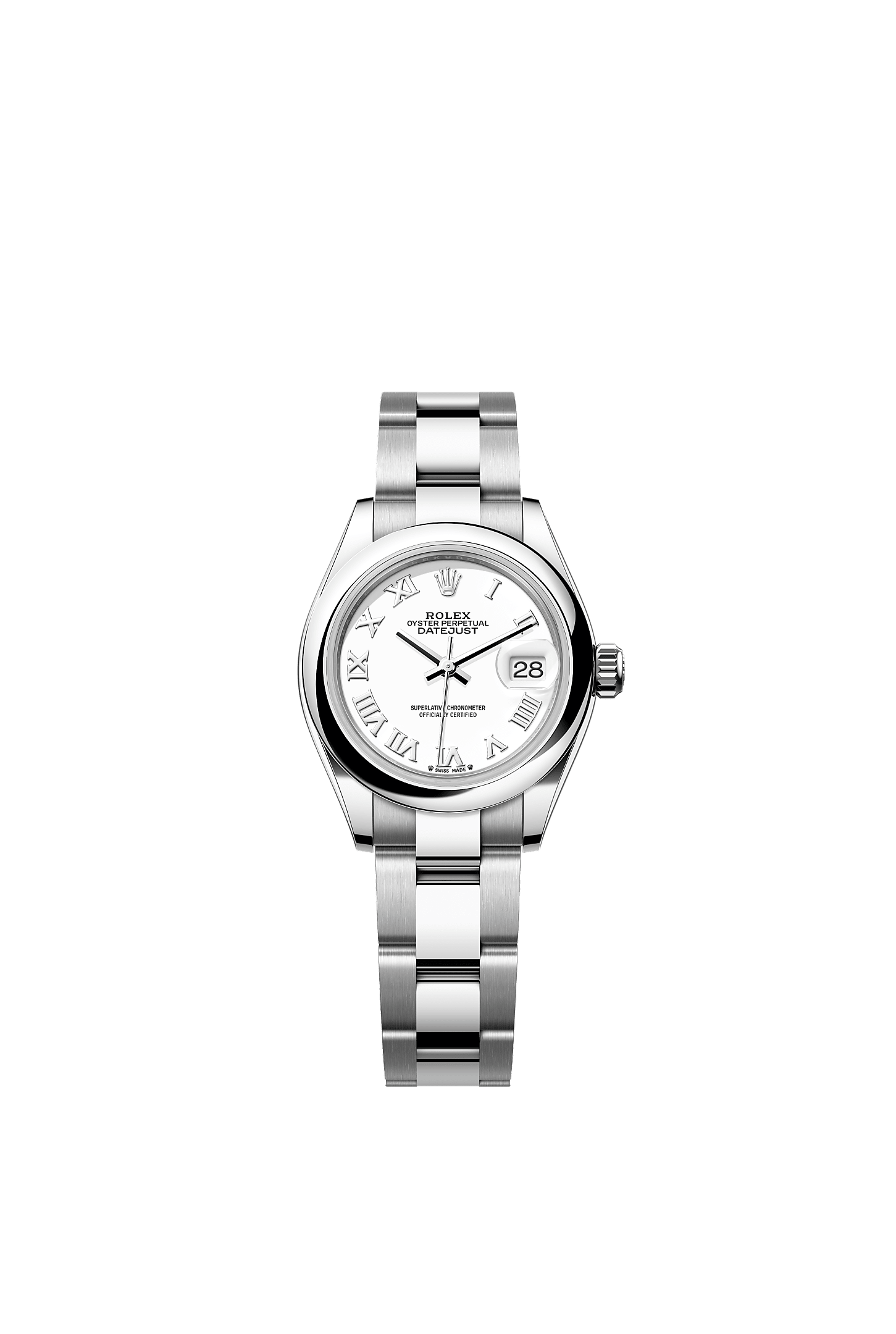 Lady-Datejust 28 Oystersteel White Dial Oyster Bracelet 28mm Self-Winding Watch