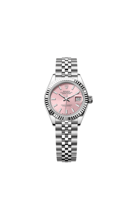 Lady-Datejust 28 Oystersteel White Gold Pink Dial Jubilee Bracelet 28mm Self-Winding Watch