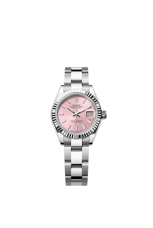 Lady-Datejust 28 Oystersteel White Gold Pink Dial Oyster Bracelet 28mm Self-Winding Watch