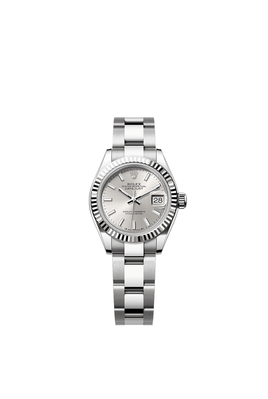 Lady-Datejust 28 Oystersteel White Gold Silver Dial Oyster Bracelet 28mm Self-Winding Watch