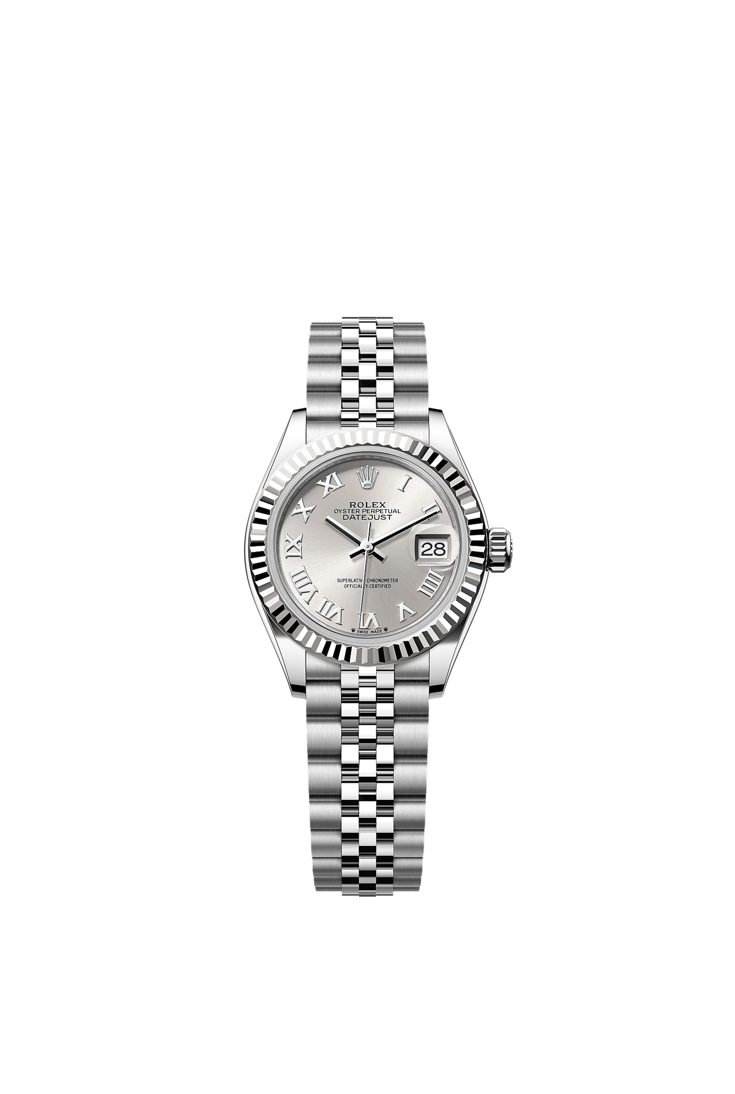 Lady-Datejust 28 Oystersteel White Gold Silver Dial Jubilee Bracelet 28mm Self-Winding Watch