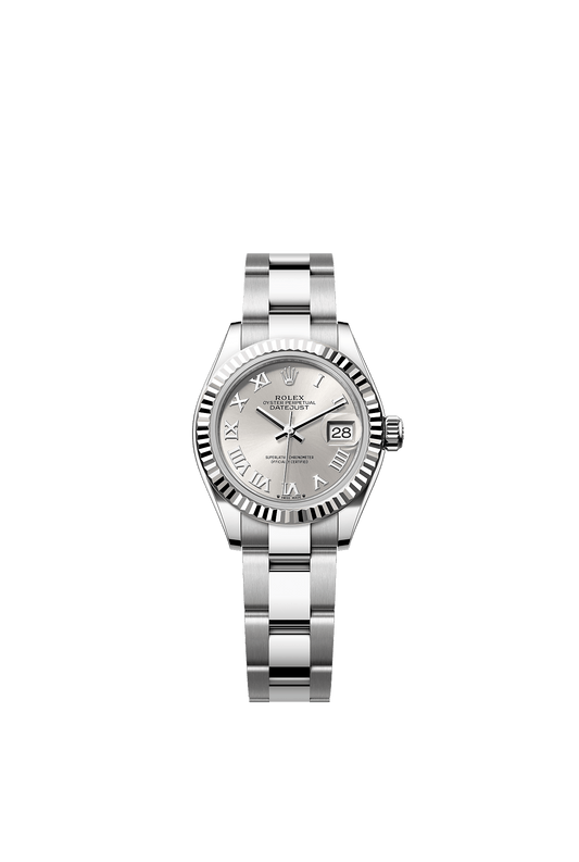 Lady-Datejust 28 Oystersteel White Gold Silver Dial Oyster Bracelet 28mm Self-Winding Watch