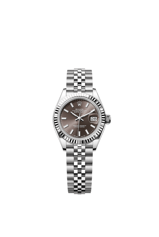 Lady-Datejust 28 Oystersteel White Gold Dark Grey Dial Jubilee Bracelet 28mm Self-Winding Watch