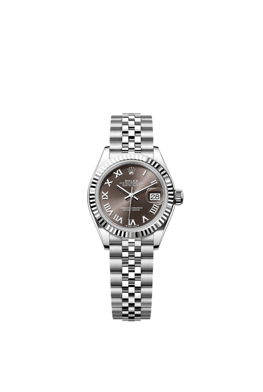 Lady-Datejust 28 Oystersteel White Gold Dark Grey Dial Jubilee Bracelet 28mm Self-Winding Watch