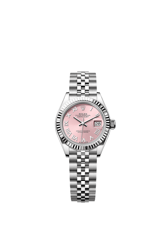 Lady-Datejust 28 Oystersteel White Gold Pink Dial Jubilee Bracelet 28mm Self-Winding Watch