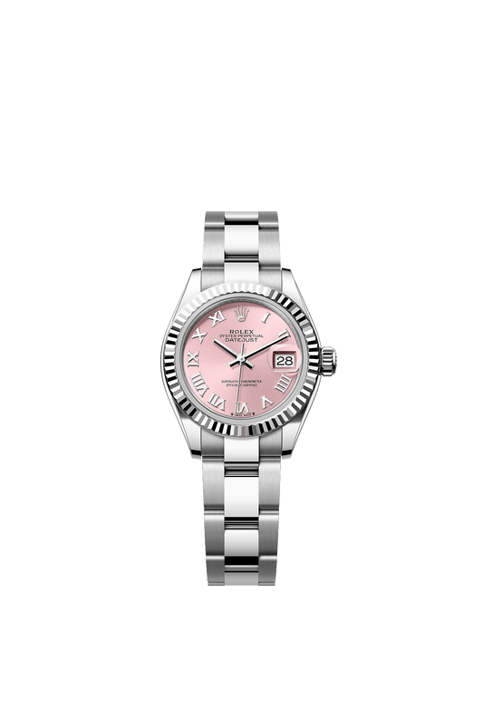 Lady-Datejust 28 Oystersteel White Gold Pink Dial Oyster Bracelet 28mm Self-Winding Watch