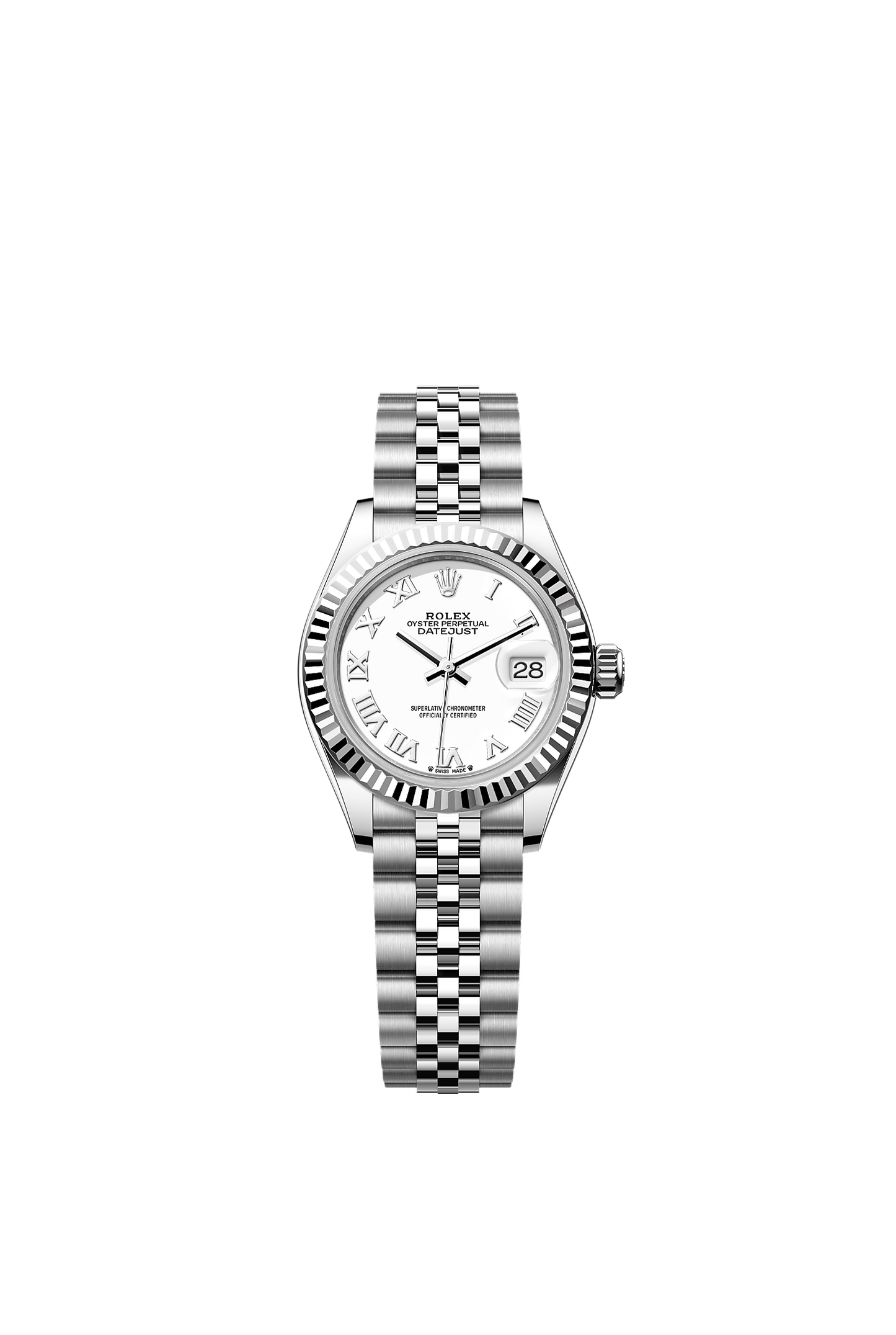 Lady-Datejust 28 Oystersteel White Gold White Dial Jubilee Bracelet 28mm Self-Winding Watch