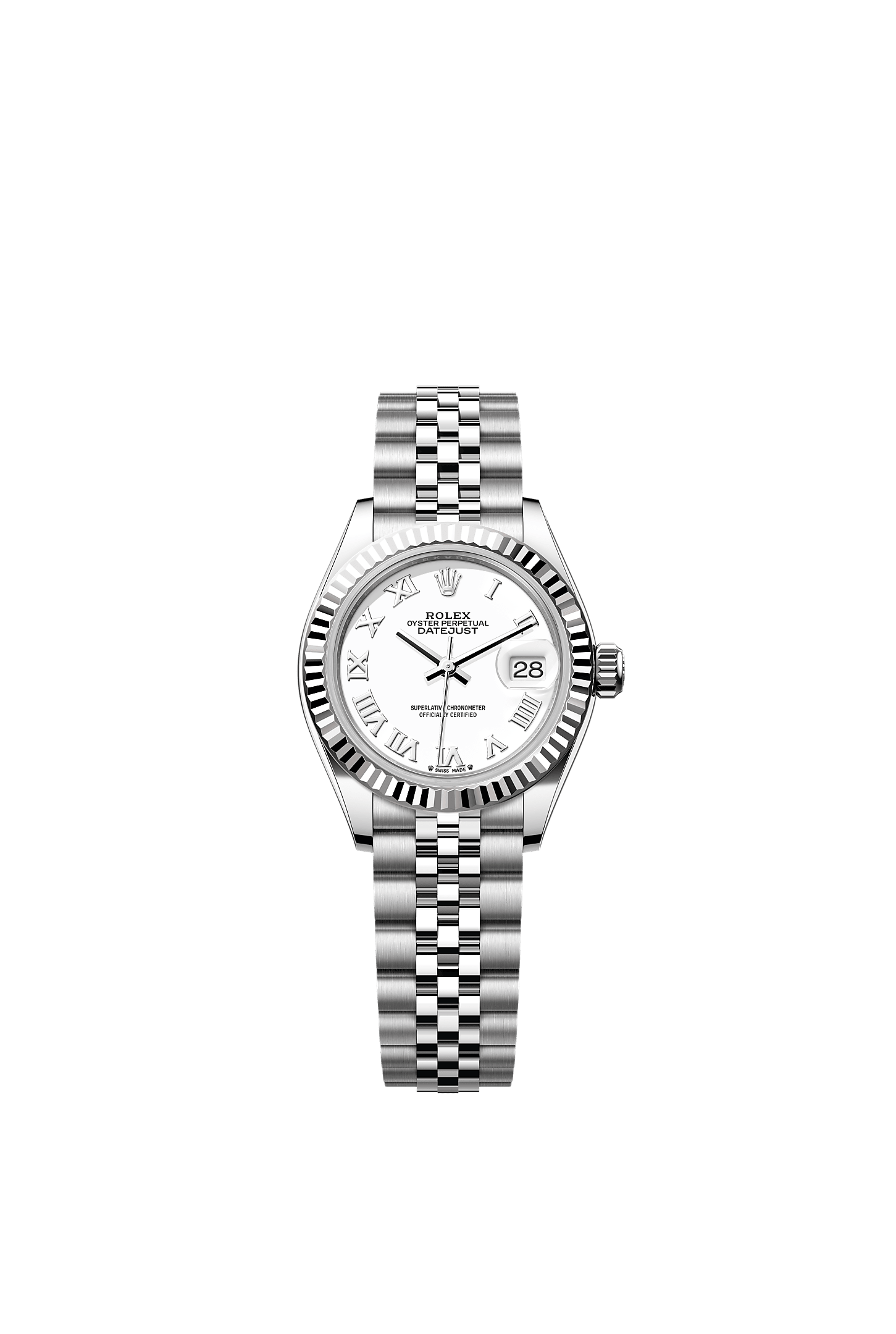 Lady-Datejust 28 Oystersteel White Gold White Dial Jubilee Bracelet 28mm Self-Winding Watch