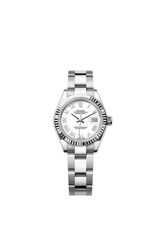 Lady-Datejust 28 Oystersteel White Gold White Dial Fluted Bezel Oyster Bracelet 28mm Self-Winding Watch