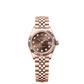 Lady-Datejust Oyster Chronometer Watch 28mm 18ct Everose Gold Chocolate Diamond Dial Jubilee Bracelet