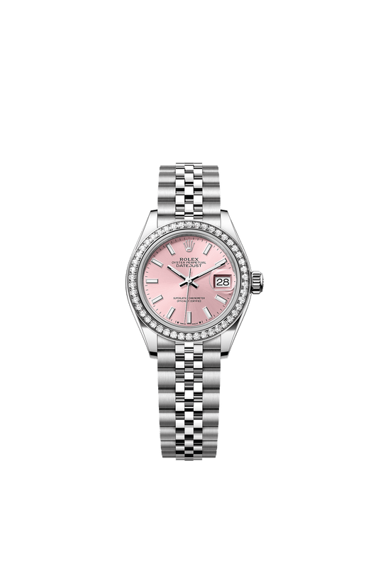 Lady-Datejust 28 Oystersteel White Gold Pink Dial Jubilee Bracelet 28mm Self-Winding Watch