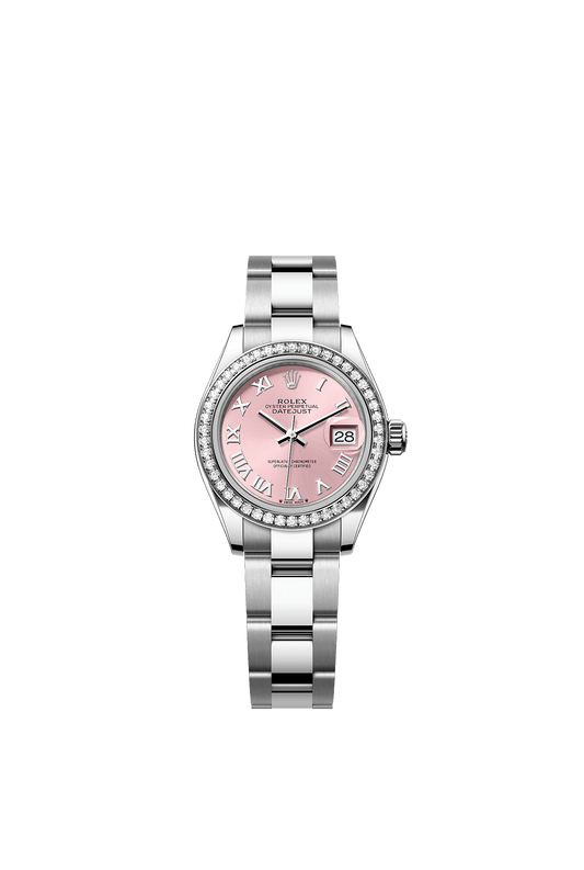 Lady-Datejust 28 Oystersteel White Gold Silver Diamond Dial Oyster Bracelet 28mm Self-Winding Watch