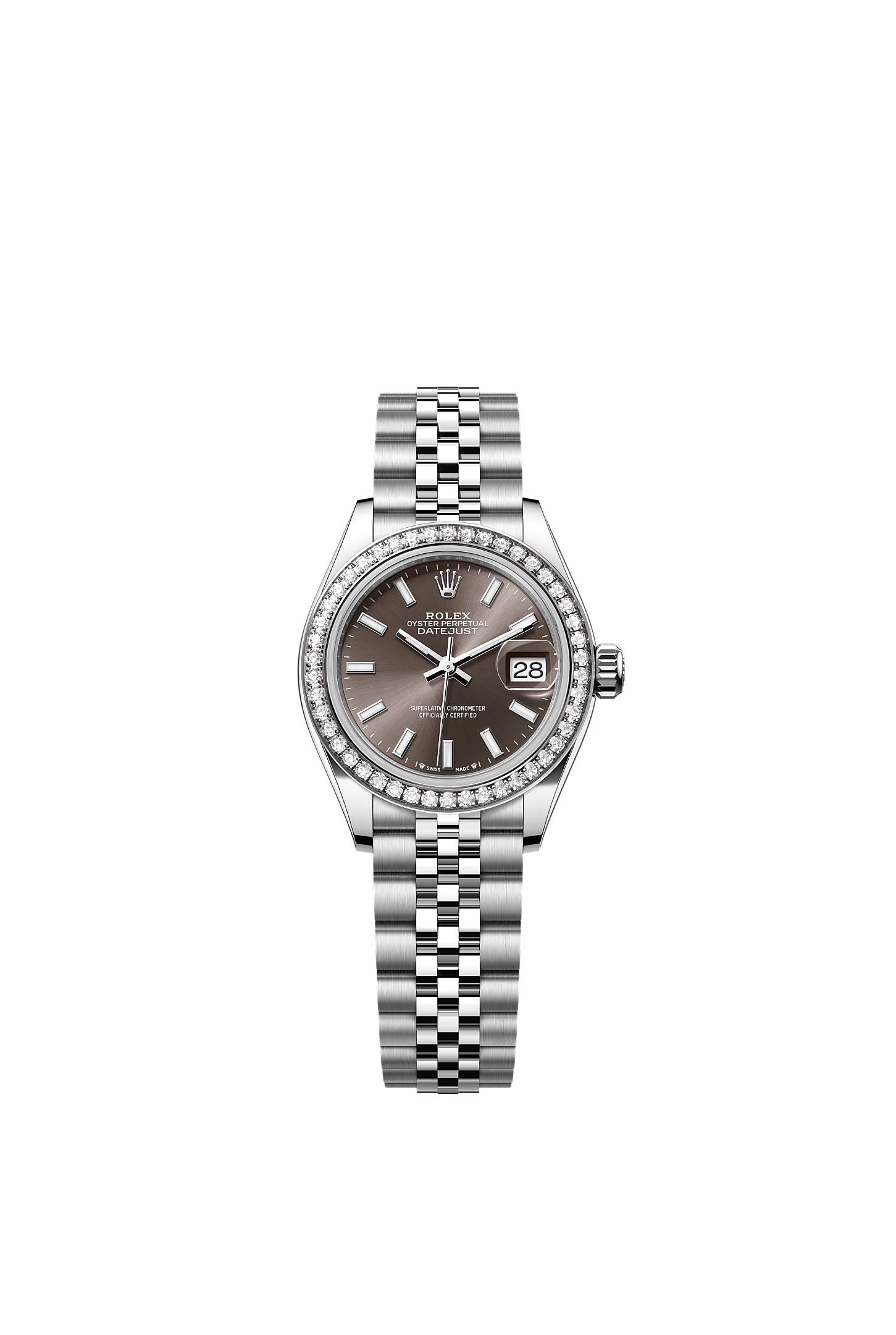 Lady-Datejust 28 Oystersteel White Gold Dark Grey Dial Jubilee Bracelet 28mm Self-Winding Watch