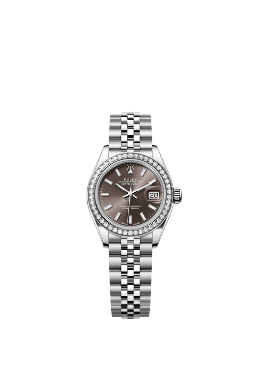 Lady-Datejust 28 Oystersteel White Gold Dark Grey Dial Jubilee Bracelet 28mm Self-Winding Watch