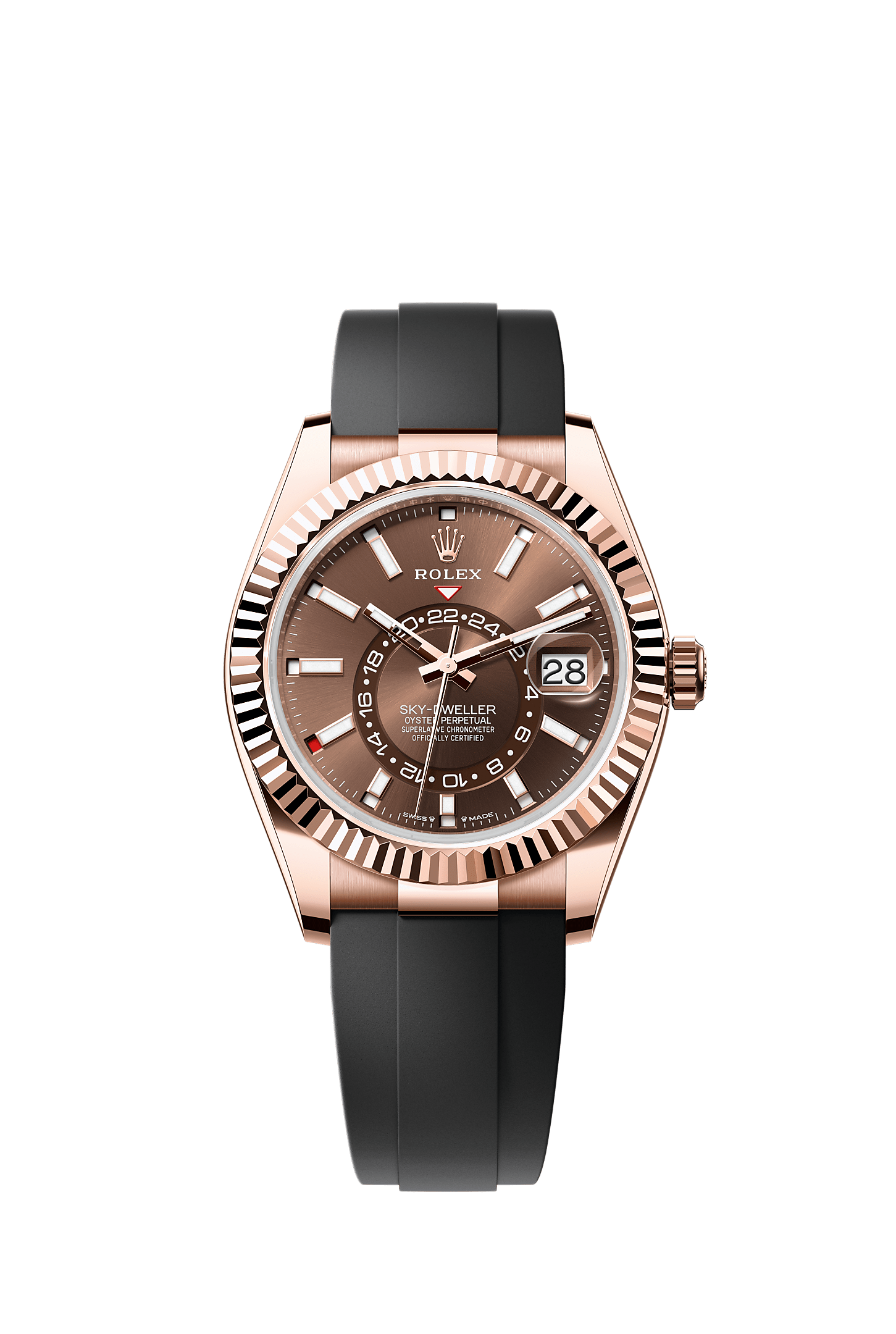 Sky-Dweller 42 Oyster Perpetual Chronometer Watch 42mm 18ct Everose Gold Chocolate Dial Oysterflex Bracelet