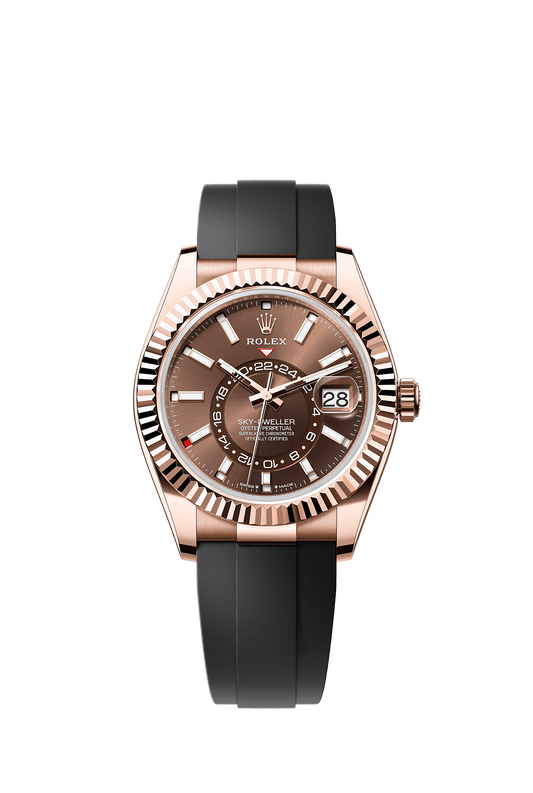 Sky-Dweller 42 Oyster Perpetual Chronometer Watch 42mm 18ct Everose Gold Chocolate Dial Oysterflex Bracelet