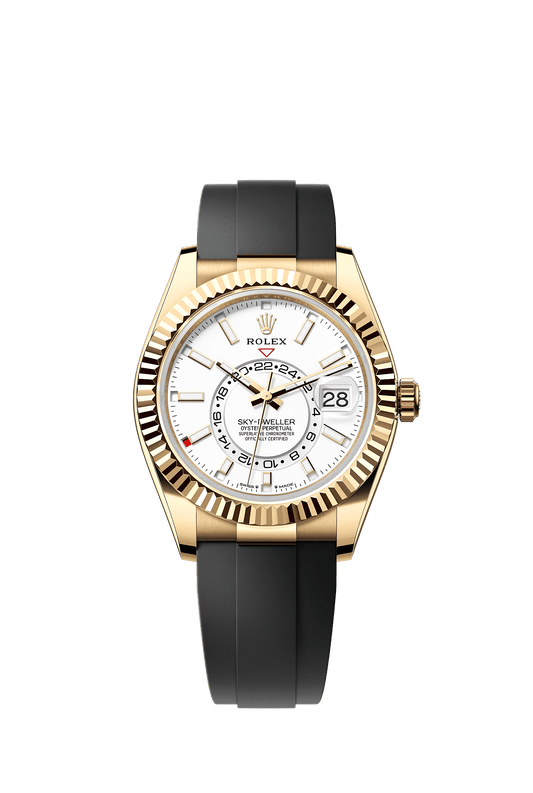 Sky-Dweller 42 Oyster Perpetual Chronometer Watch 42mm 18ct Yellow Gold Intense White Dial Oysterflex Bracelet