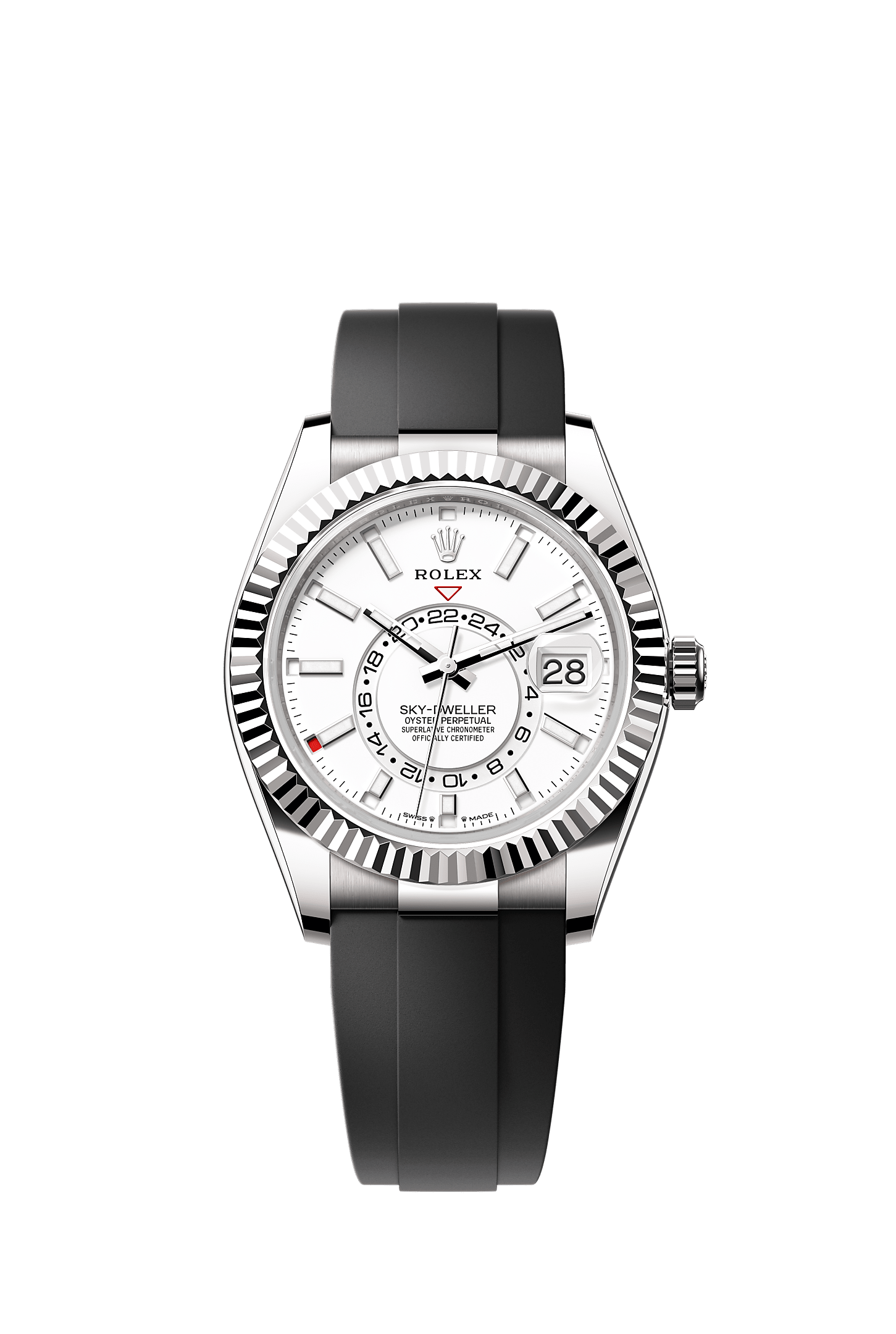 Sky-Dweller 42 Oyster Perpetual Chronometer Watch 42mm 18ct White Gold Intense White Dial Oysterflex Bracelet