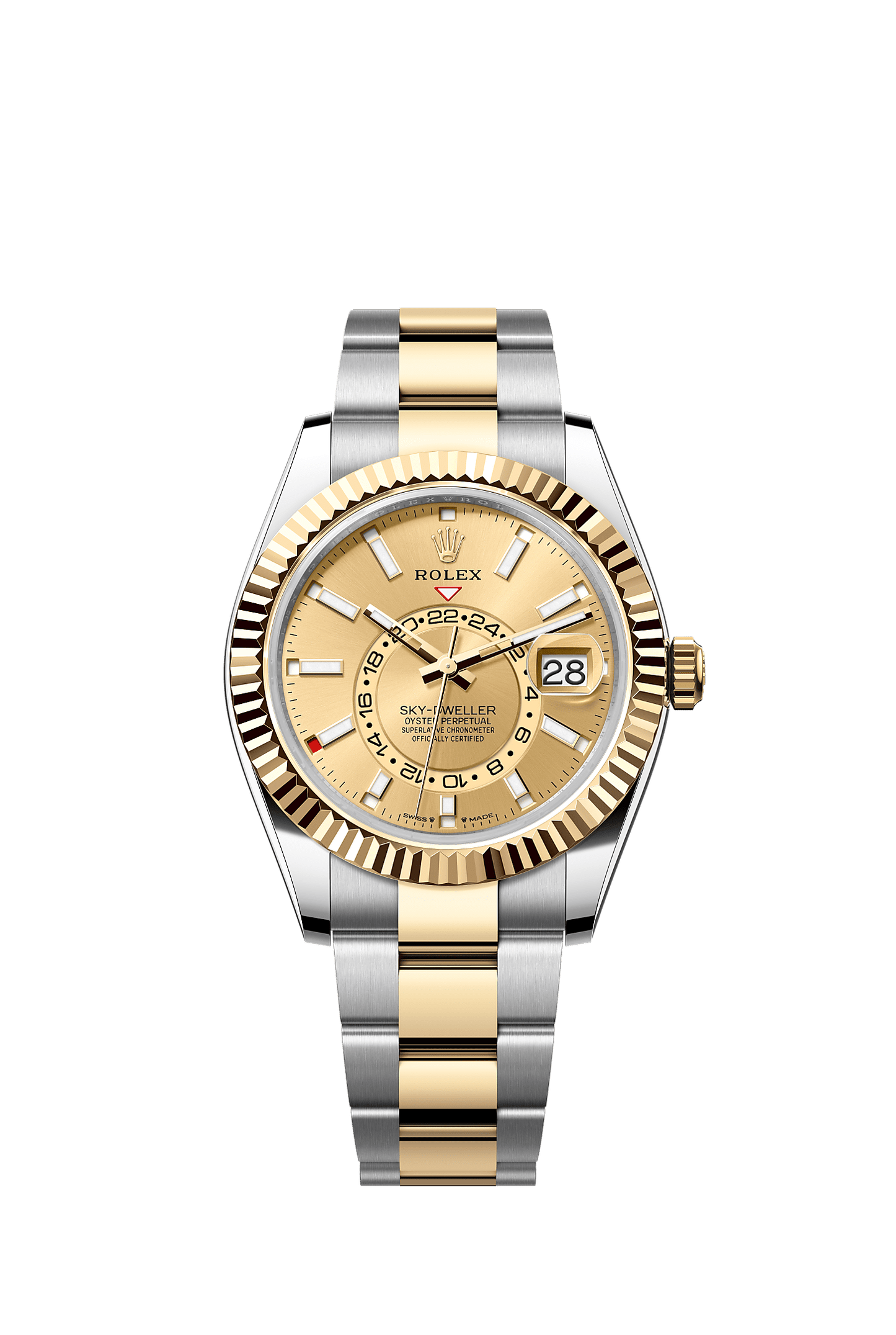 Sky-Dweller 42mm Oystersteel Yellow Gold Champagne Dial Oyster Bracelet Self-Winding Watch