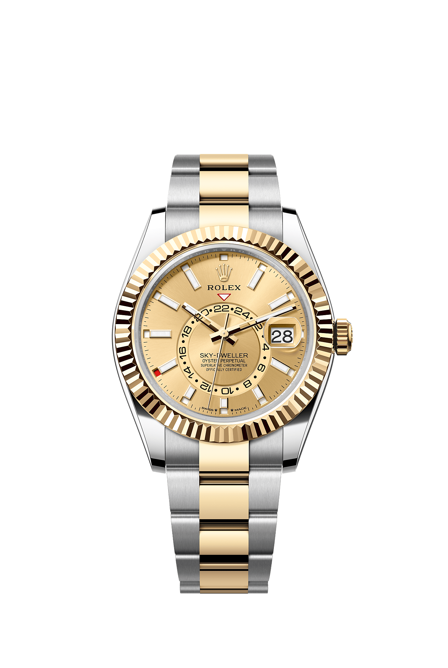 Sky-Dweller 42mm Oystersteel Yellow Gold Champagne Dial Oyster Bracelet Self-Winding Watch