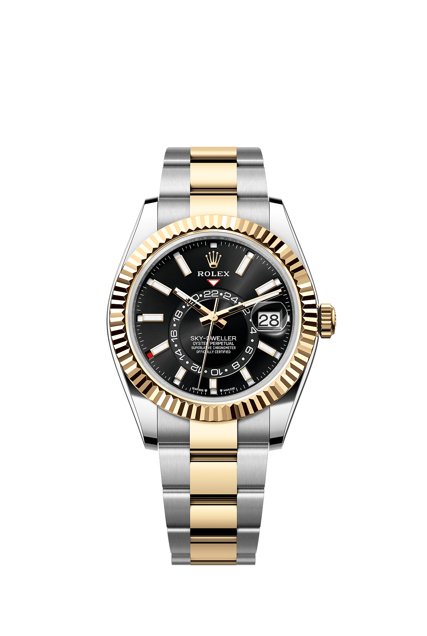 Sky-Dweller 42mm Oystersteel Yellow Gold Bright Black Dial Oyster Bracelet Self-Winding Watch