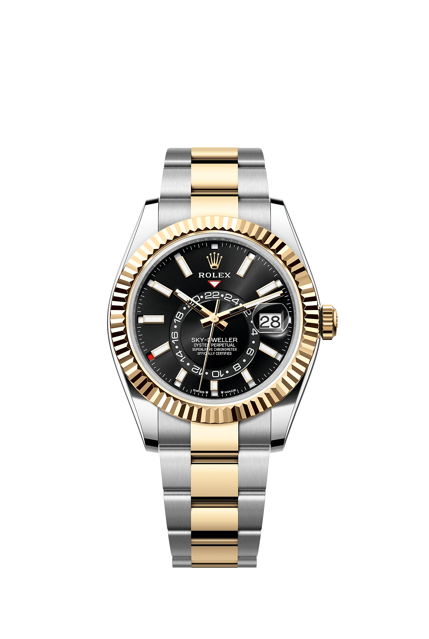 Sky-Dweller 42mm Oystersteel Yellow Gold Bright Black Dial Oyster Bracelet Self-Winding Watch