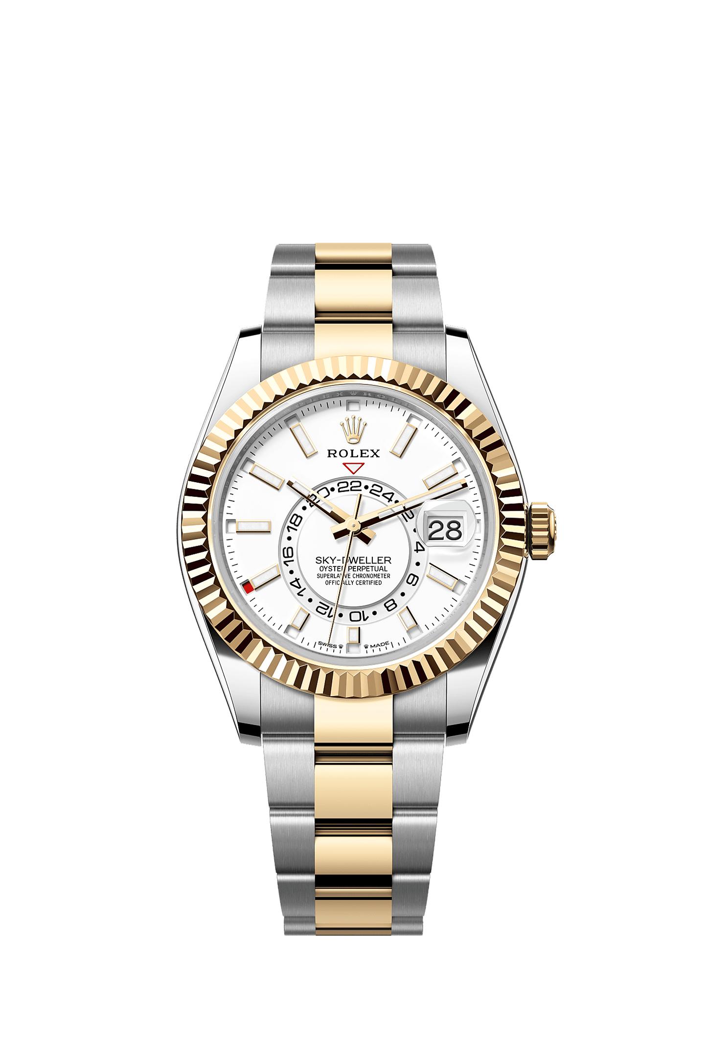 Sky-Dweller 42mm Oystersteel Yellow Gold Intense White Dial Oyster Bracelet Self-Winding Watch