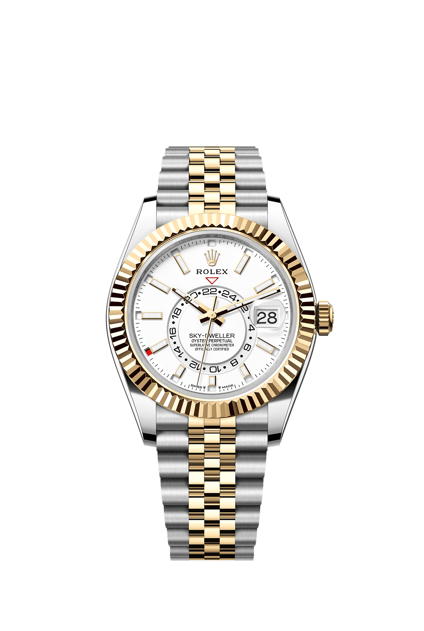 Sky-Dweller 42mm Oystersteel Yellow Gold Intense White Dial Jubilee Bracelet Self-Winding Watch