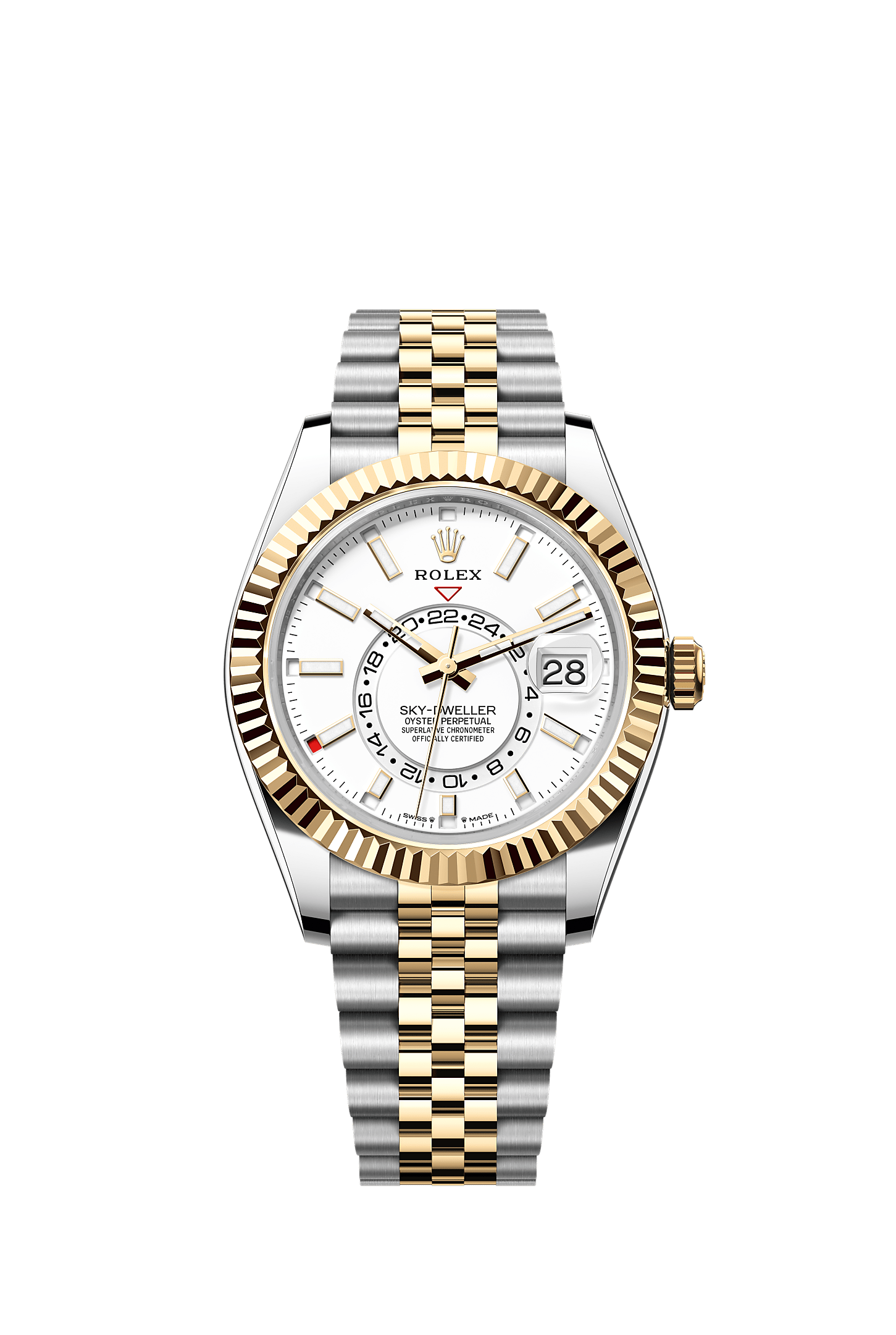 Sky-Dweller 42mm Oystersteel Yellow Gold Intense White Dial Jubilee Bracelet Self-Winding Watch