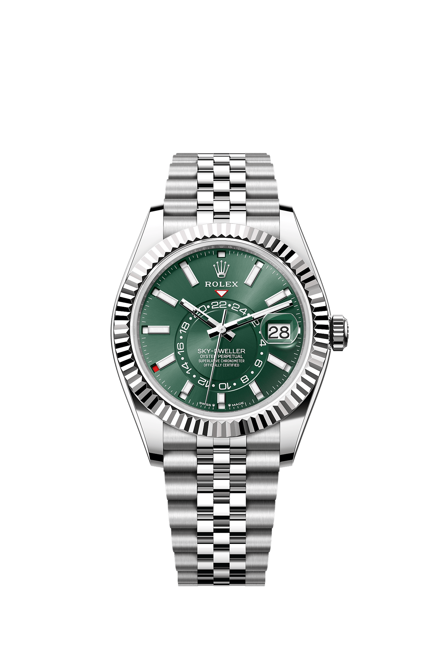 Sky-Dweller 42mm Oystersteel White Gold Mint Green Dial Jubilee Bracelet Self-Winding Watch