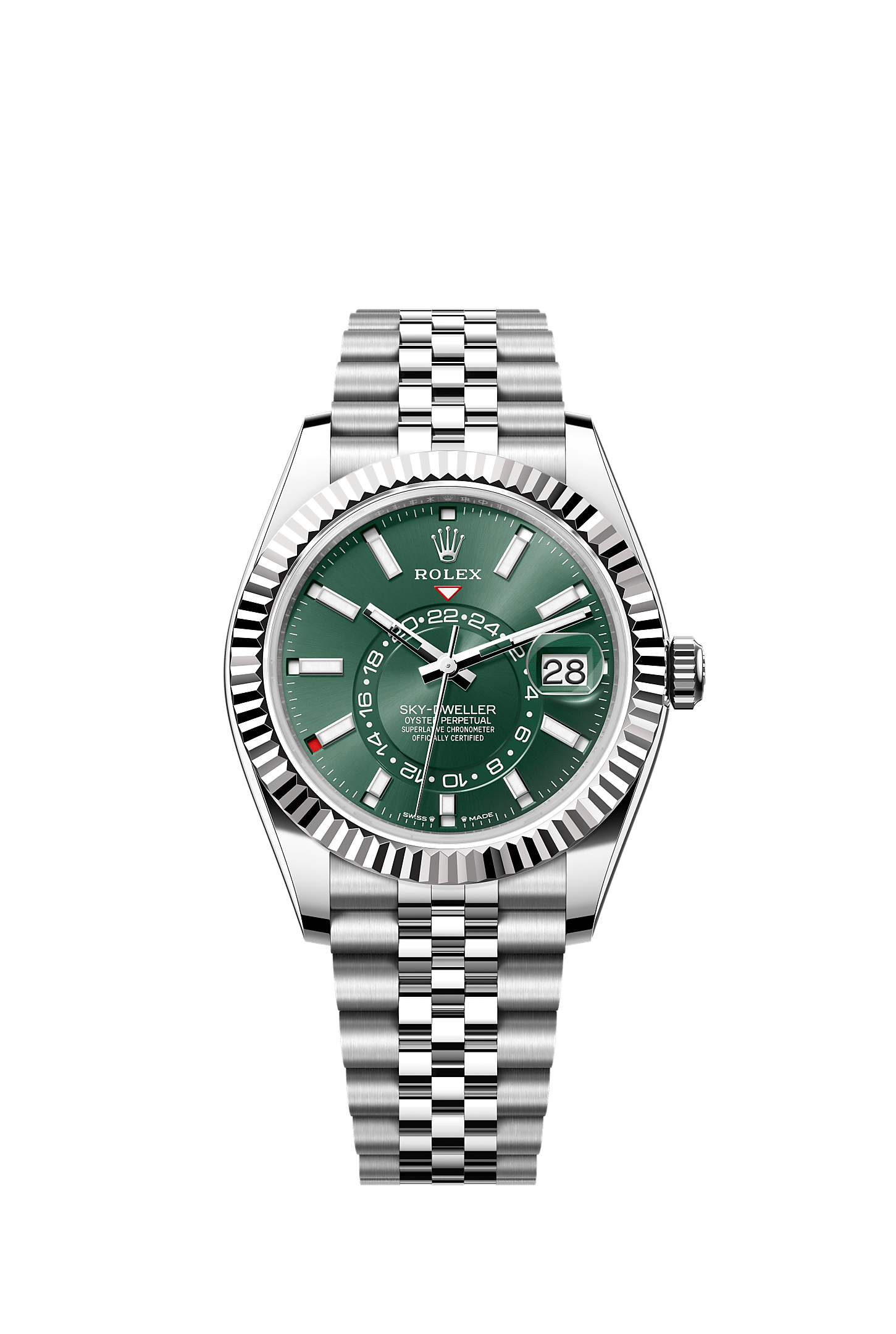 Sky-Dweller 42mm Oystersteel White Gold Mint Green Dial Jubilee Bracelet Self-Winding Watch