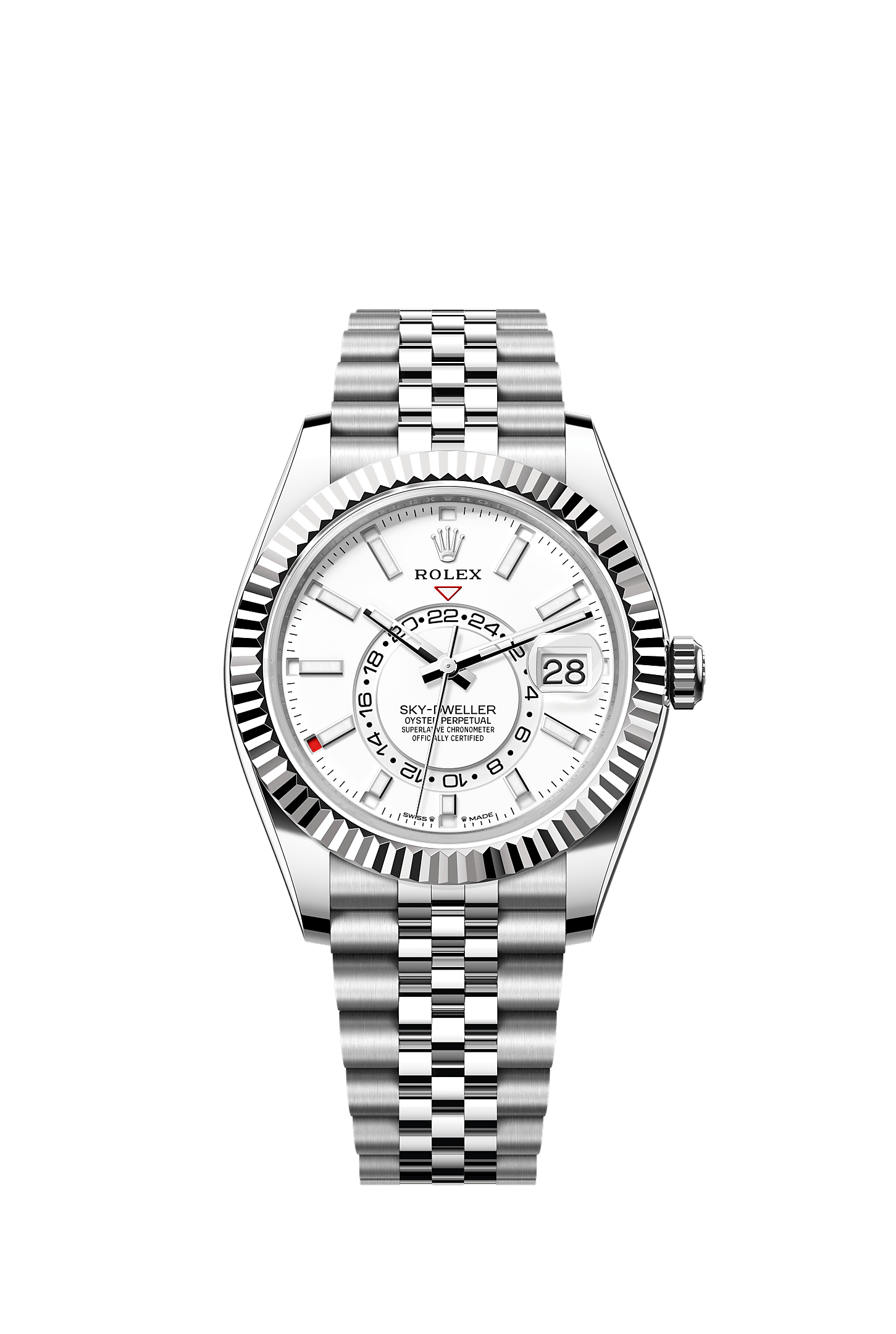 Sky-Dweller 42mm Oystersteel White Gold Intense White Dial Jubilee Bracelet Self-Winding Watch