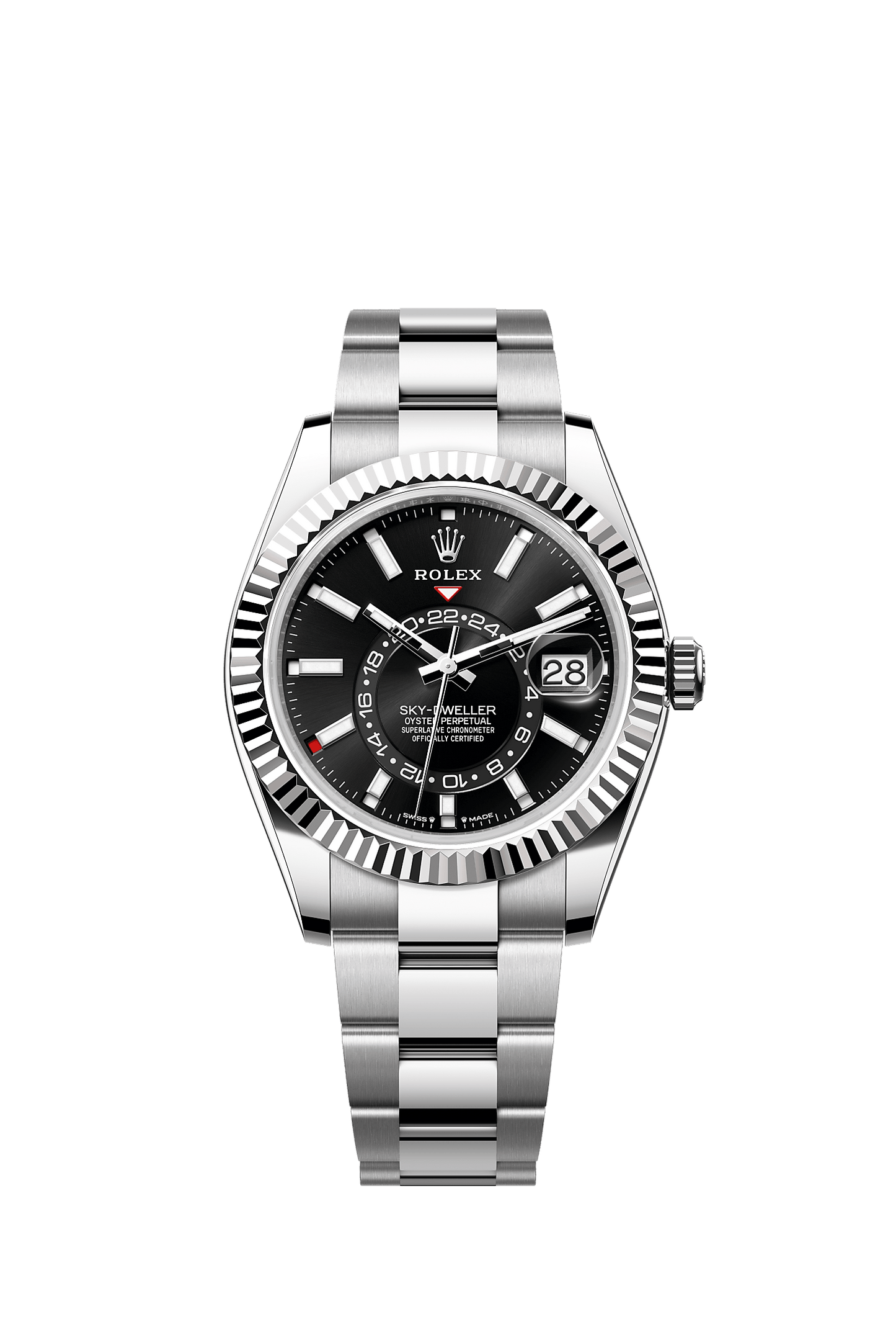 Sky-Dweller 42mm Oystersteel White Gold Bright Black Dial Oyster Bracelet Self-Winding Watch