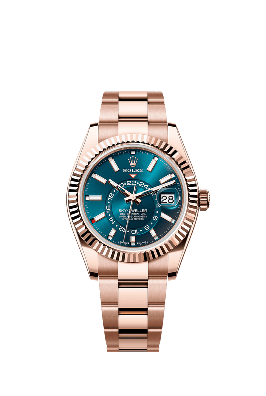 Sky-Dweller 42 Oyster Perpetual Chronometer Watch 42mm 18ct Everose Gold Blue-Green Dial Oyster Bracelet