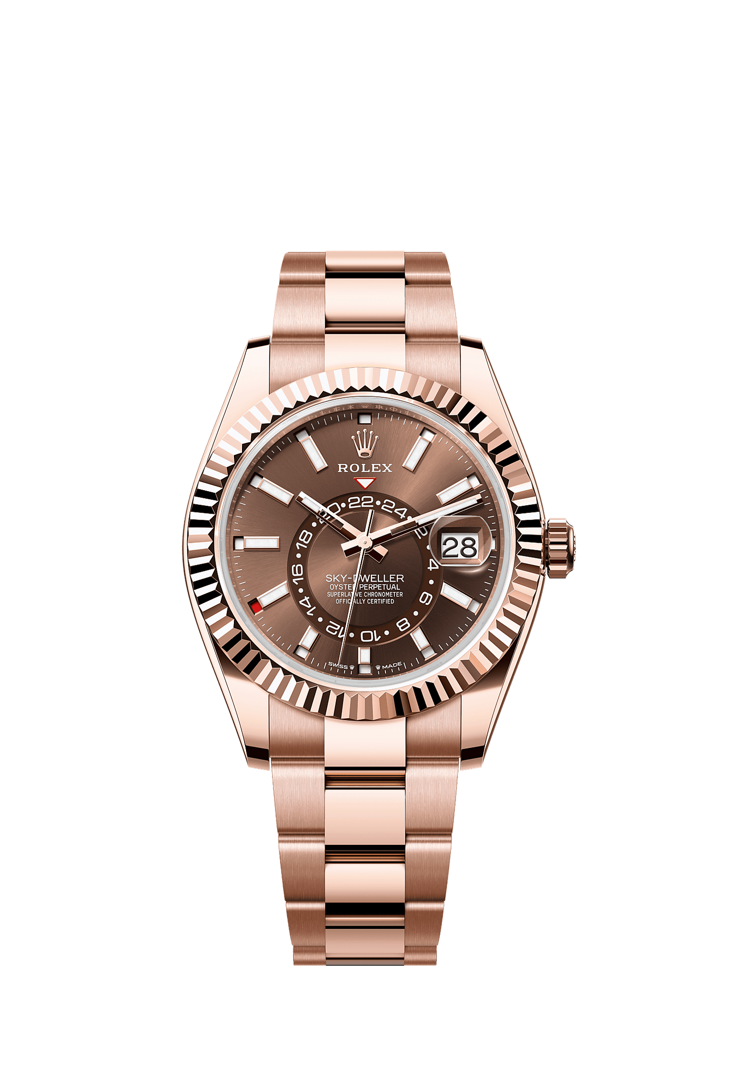 Sky-Dweller 42 Oyster Chronometer Watch 42mm 18ct Everose Gold Chocolate Dial Oyster Bracelet