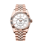 Sky-Dweller 42 Oyster Perpetual Chronometer Watch 42mm 18ct Everose Gold Intense White Dial Jubilee Bracelet