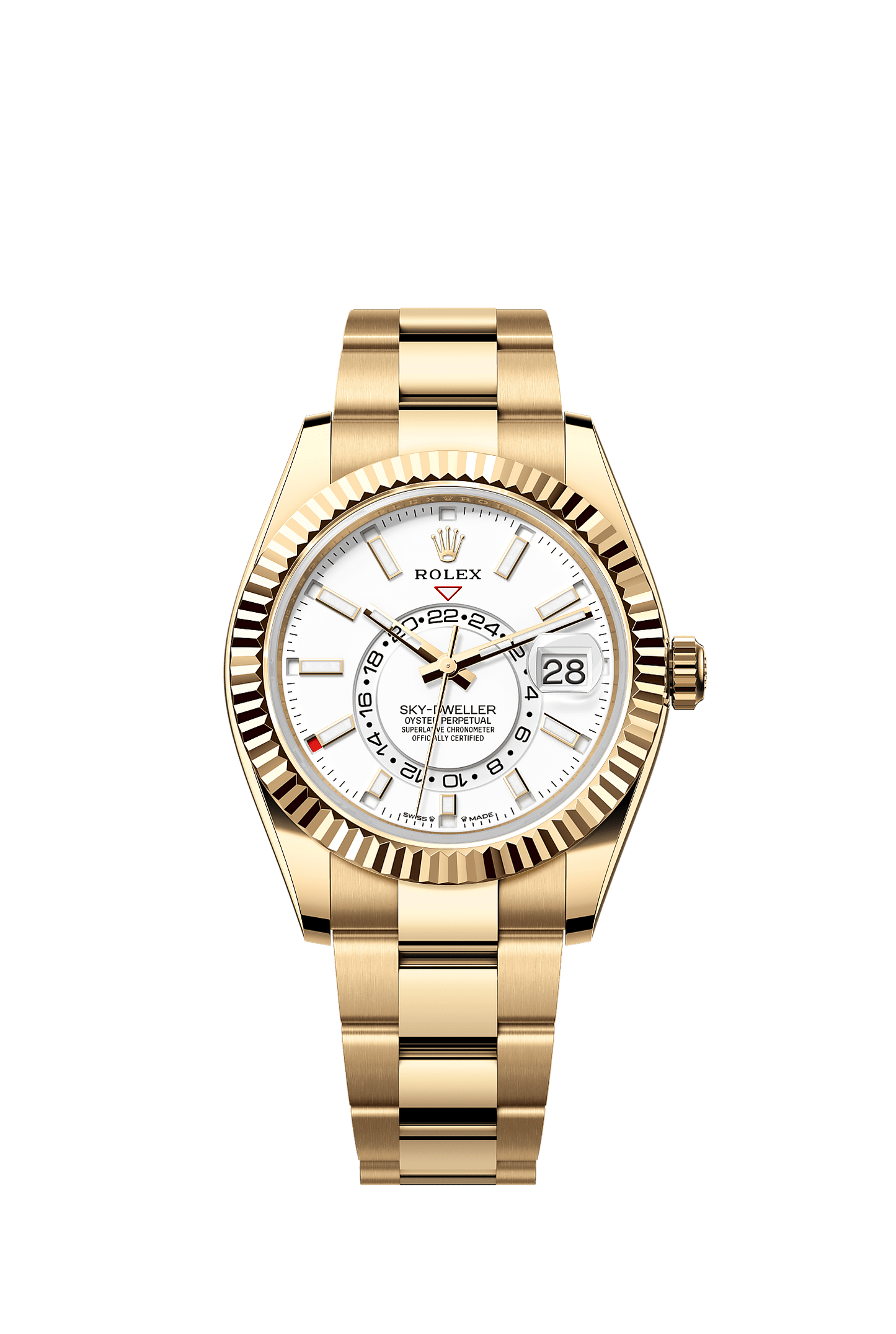 Sky-Dweller 42 Oyster Perpetual Chronometer Watch 42mm 18ct Yellow Gold Intense White Dial Oyster Bracelet