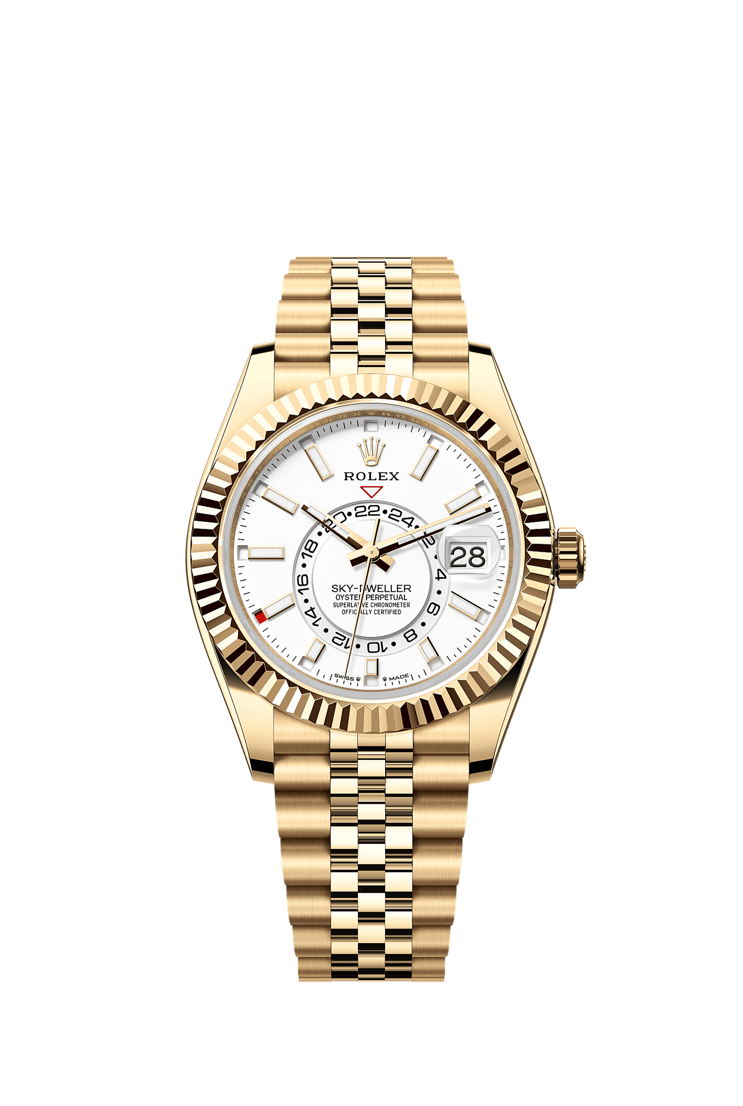 Sky-Dweller 42 Oyster Perpetual Chronometer Watch 42mm 18ct Yellow Gold Intense White Dial Jubilee Bracelet