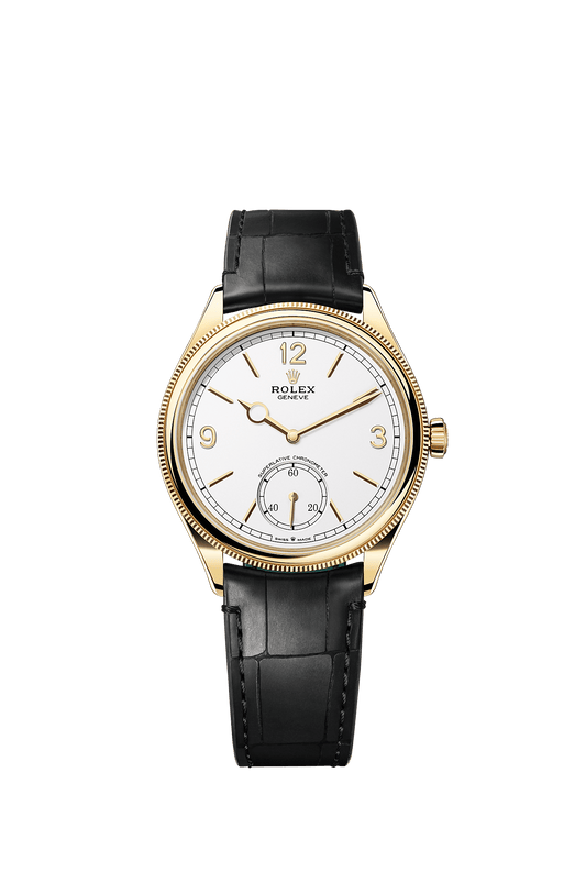 1908 Oyster Chronometer Watch 39mm 18ct Yellow Gold Intense White Dial Alligator Leather Strap